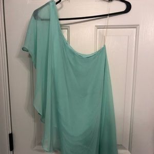Mint asymmetrical cocktail dress